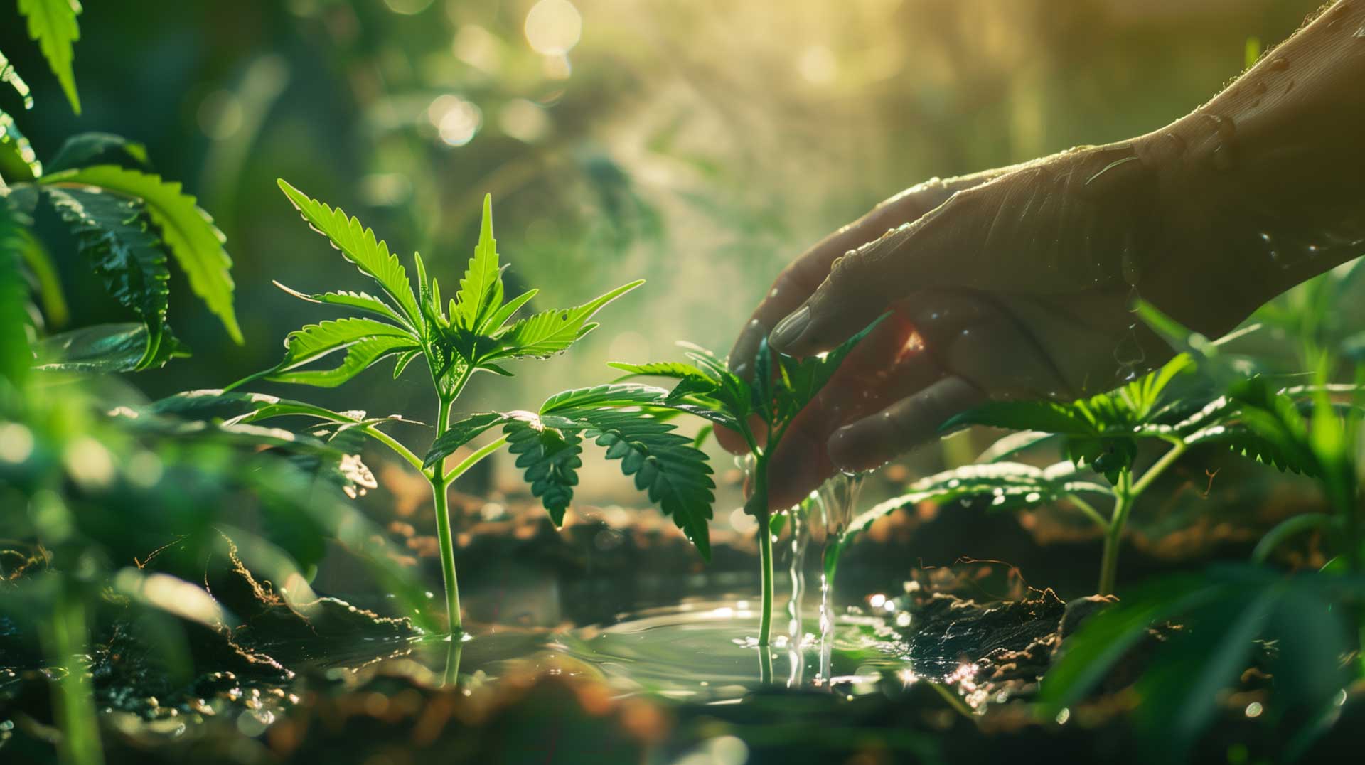 Cannabis Stecklinge mit viel zu viel Wasser. 